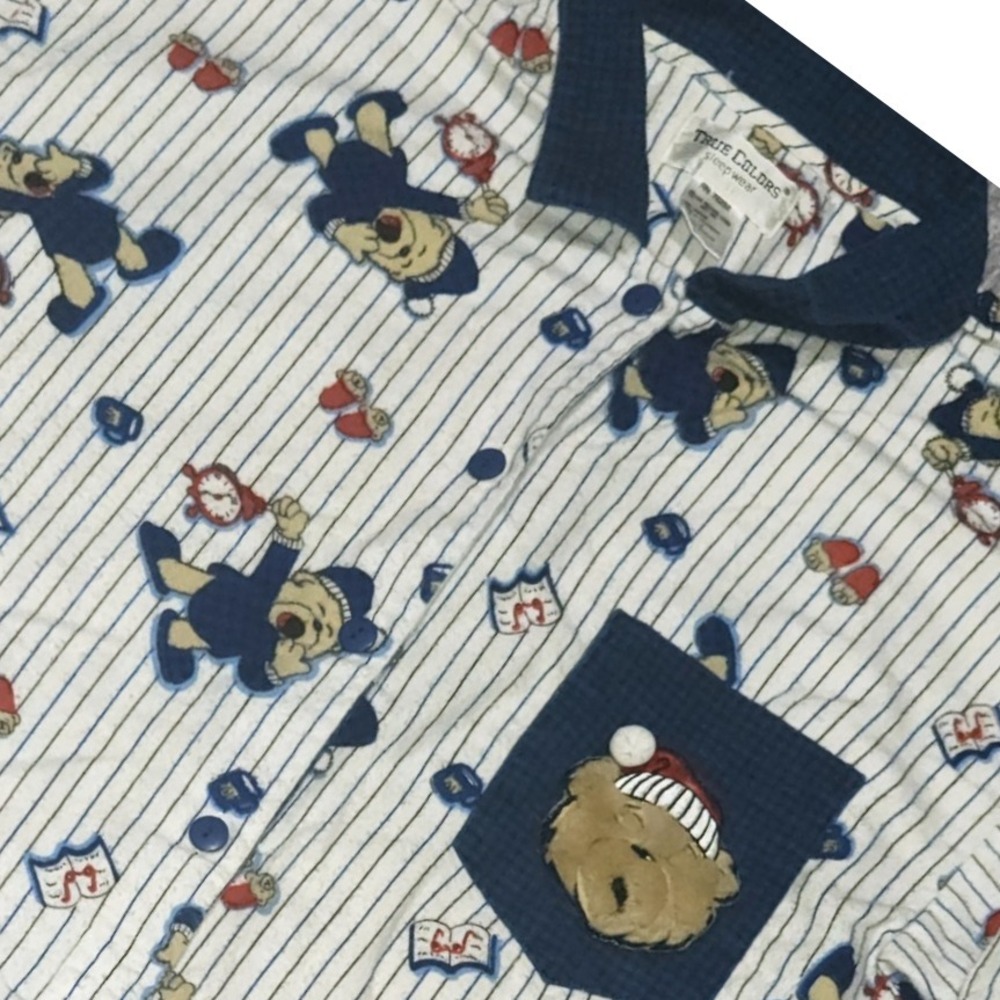 True Colors Vintage Teddy Bear Pajama‎ Sleep Dress Women's Medium 1995